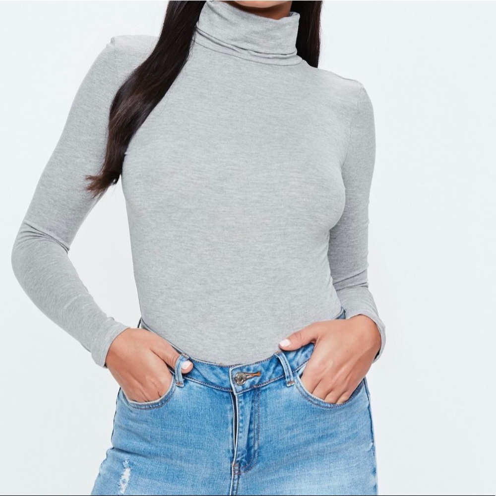 ❌SOLD❌: NWT Grey Turtleneck Bodysuit